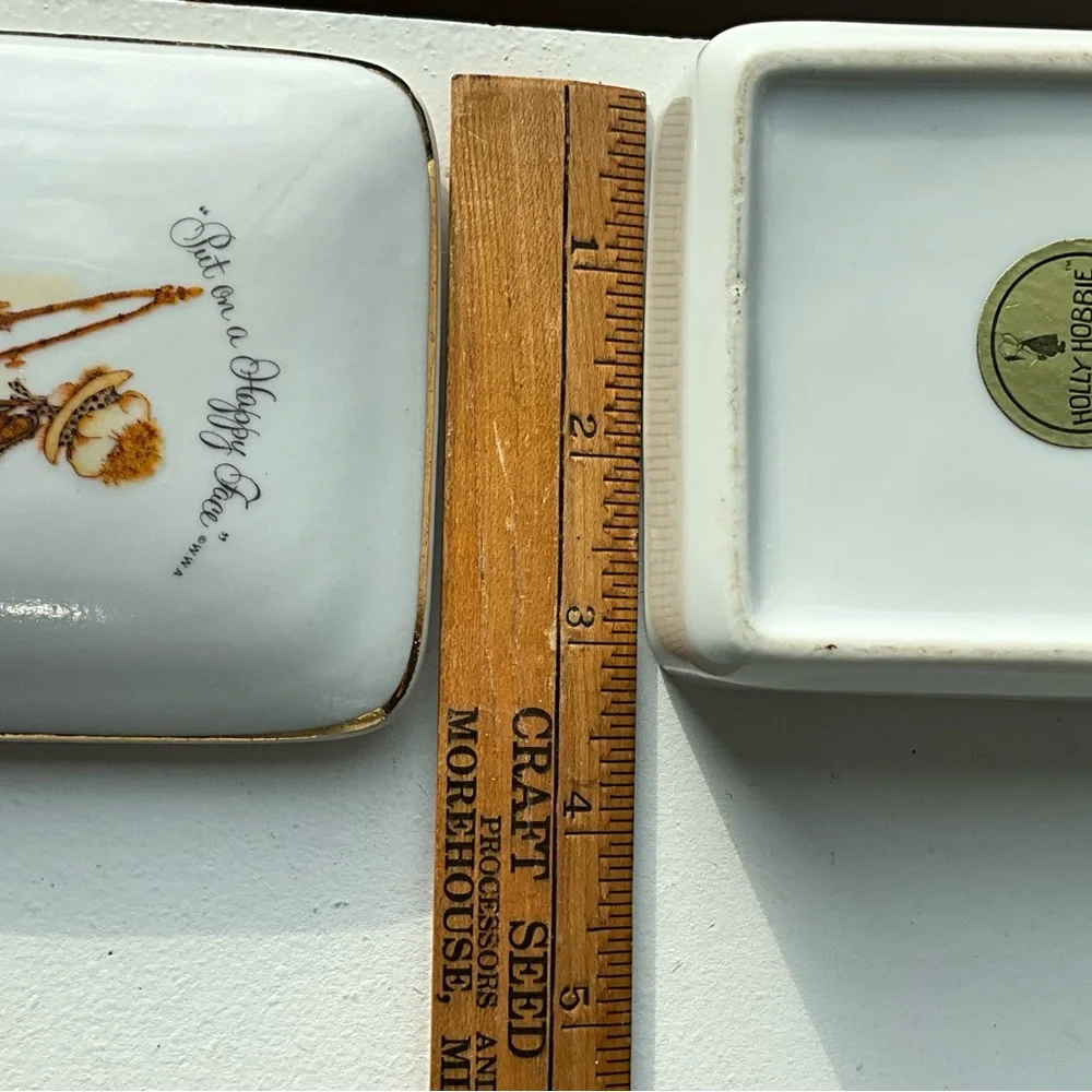 Vintage Holly Hobbie Trinket Box “Put on a Happy Face” 1970s Japan